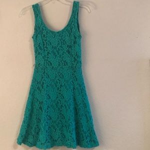 Aqua blue lace dress